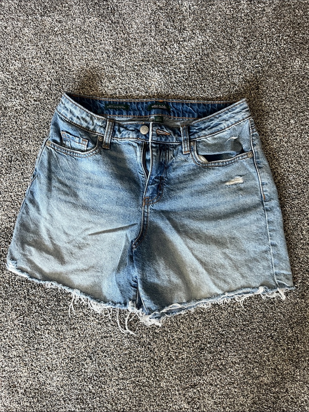 wild fable Light Blue Distressed High-Rise Jean Shorts
